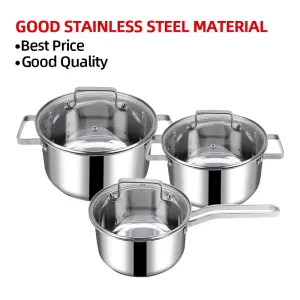 مجموعات أواني الطهي غير اللاصقة المصنوعة من الفولاذ - Stainless Steel Non Stick Pots Sets Cookware