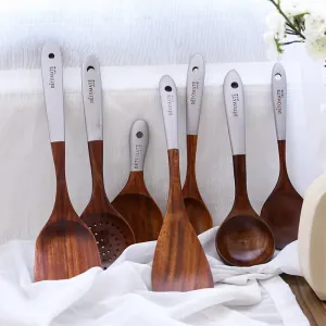 مجموعة أدوات طهي المطبخ المصنوعة من خشب - Teak Lacquered Multi Colour Kitchen