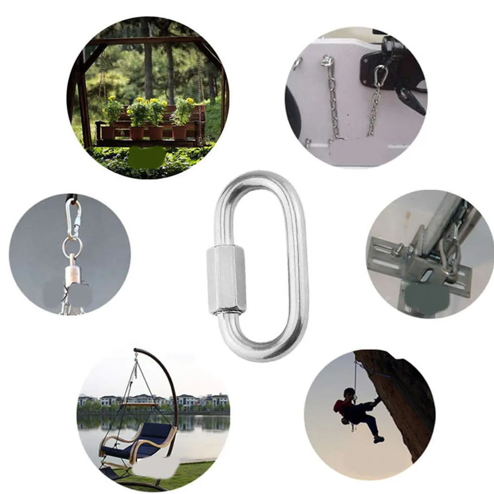 12 Piece 3.2Inch Stainless Steel Carabiner Chain Connector Yd 71909