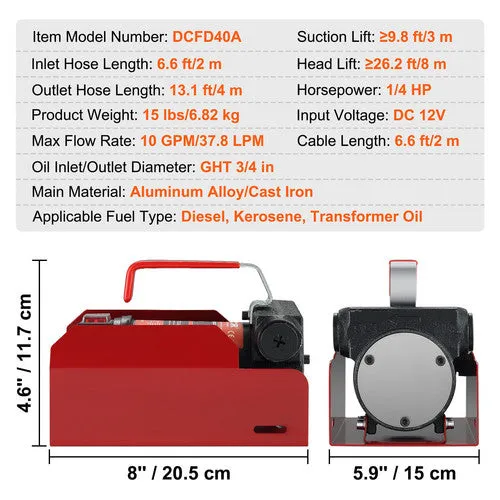 12V Portable Electric Oil Transfer Extractor | Fluid Suction Pump | Diesel Siphon | AU