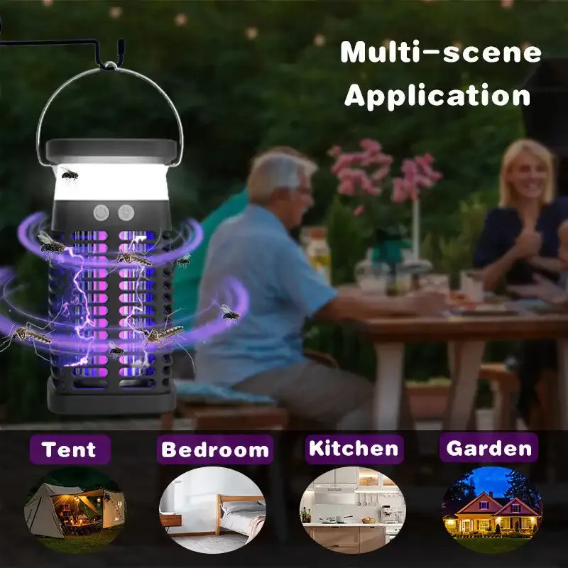 2025 Upgraded Solar Bug Zapper - 360 UV Trap for Gnats, Mosquitoes & Flying Pests