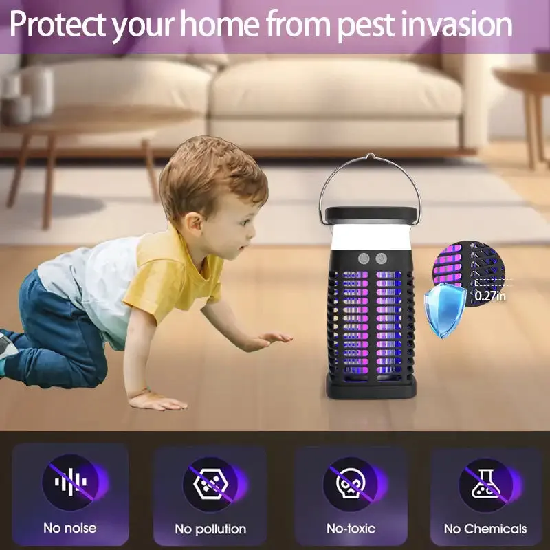 2025 Upgraded Solar Bug Zapper - 360 UV Trap for Gnats, Mosquitoes & Flying Pests