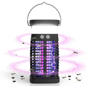 2025 Upgraded Solar Bug Zapper - 360 UV Trap for Gnats, Mosquitoes & Flying Pests