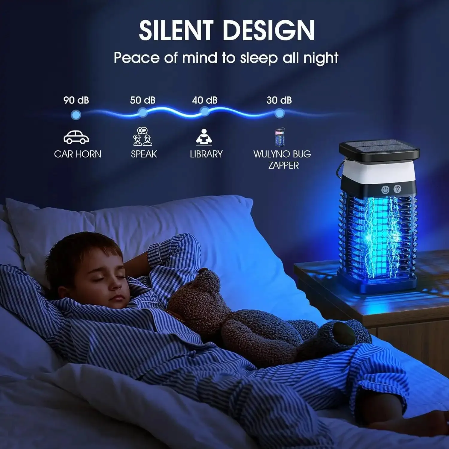 2025 Upgraded Solar Bug Zapper - 360 UV Trap for Gnats, Mosquitoes & Flying Pests