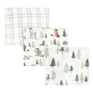 3-Pack Forest Animals Muslin Swaddle Blankets 17964