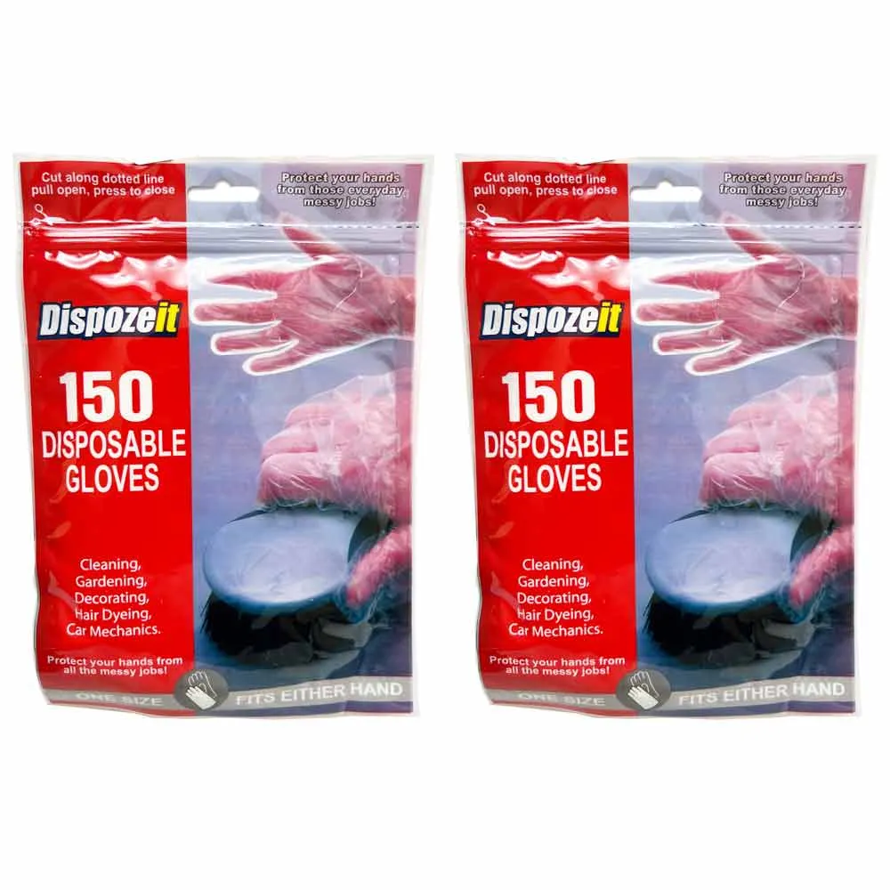 300 Disposable Food Prep Gloves Plastic Food Safe Latex Free One Size Fits Most
