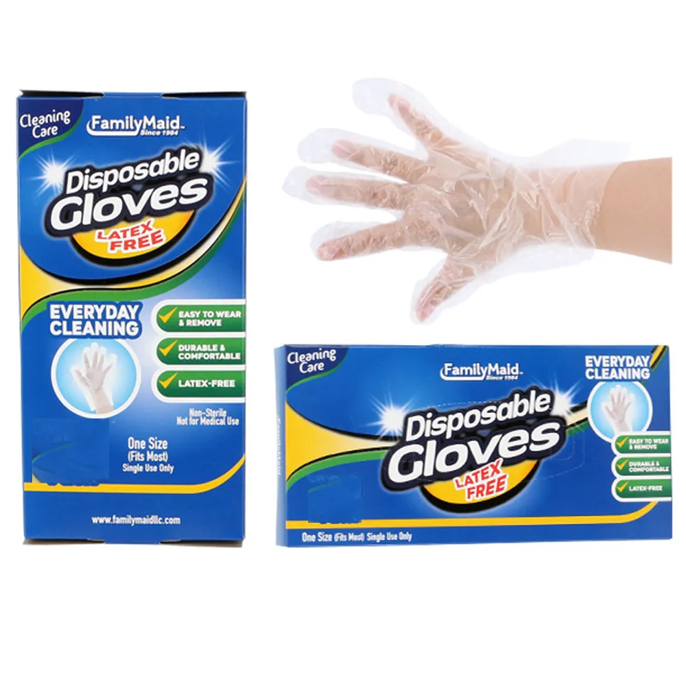 300 Disposable Food Prep Gloves Plastic Food Safe Latex Free One Size Fits Most