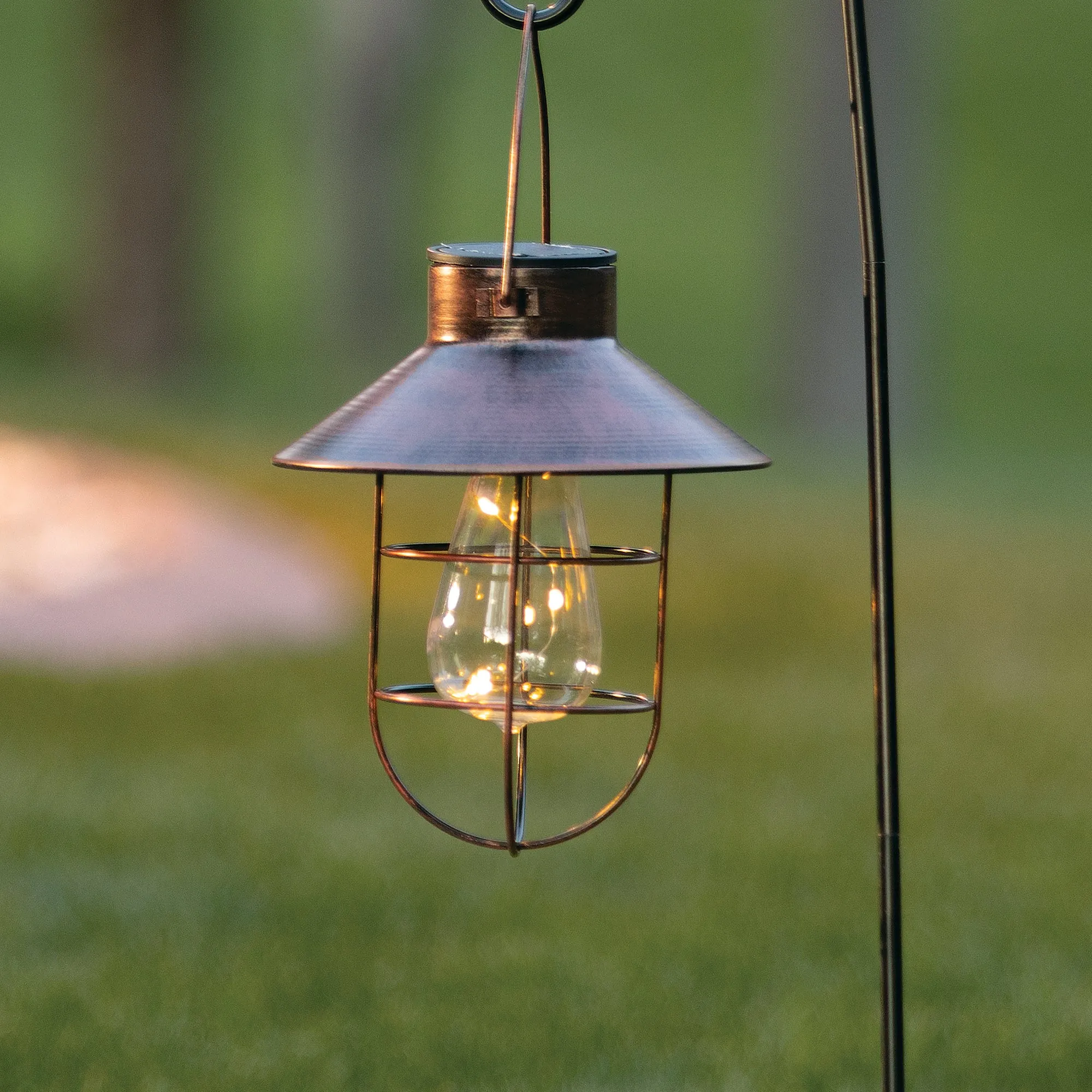 32"H Sullivans Lantern Stake Solar Light, Copper