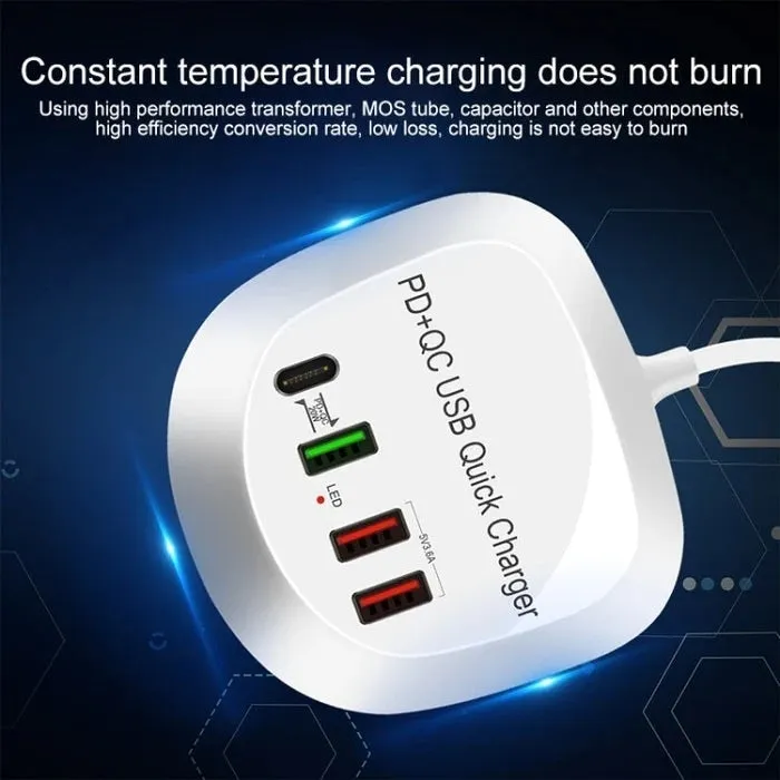 4-Port PD QC3.0 Charger | 40W | With AU AC Adapter