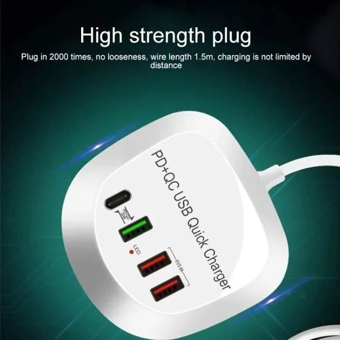 4-Port PD QC3.0 Charger | 40W | With AU AC Adapter
