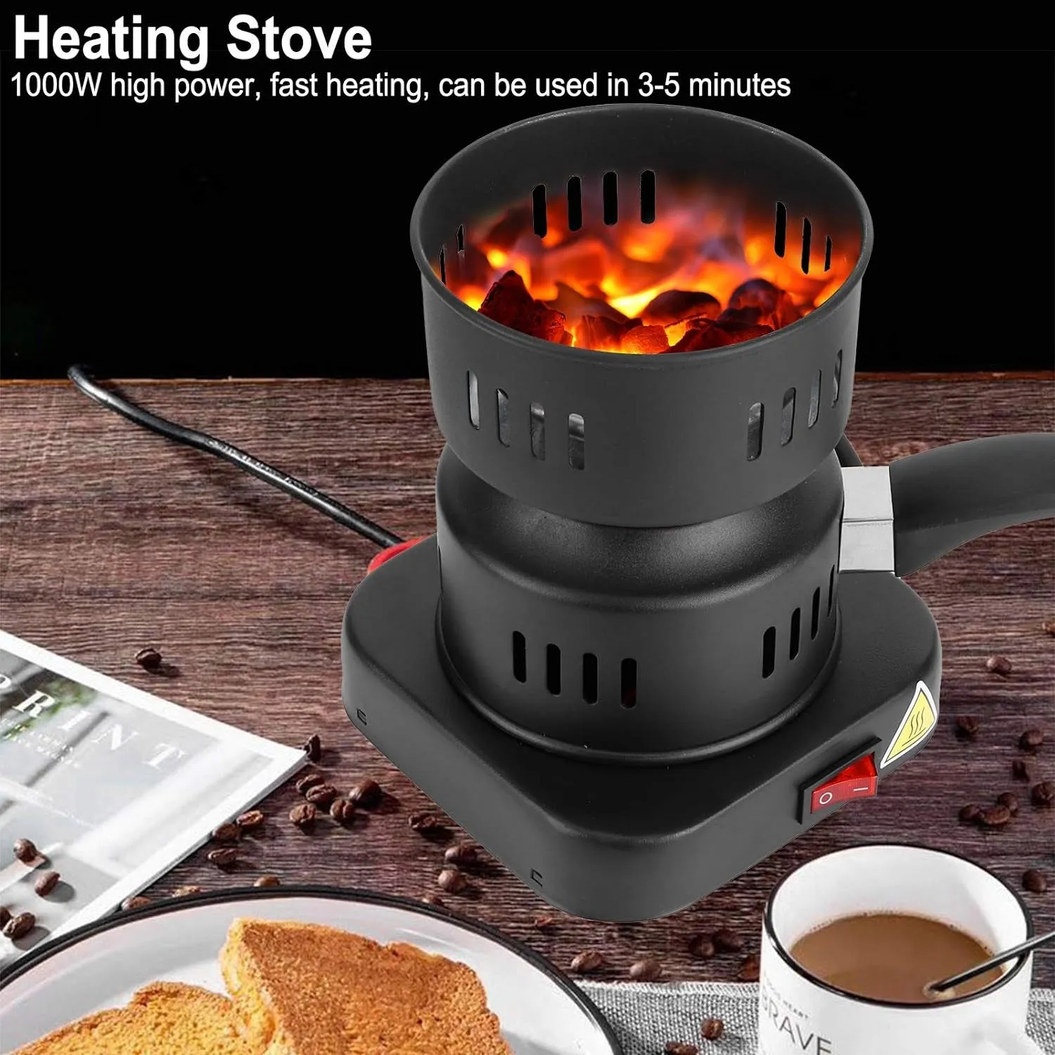5815 Heating Stove, Tubular Heating Stove Hot Plate Stove, HeatResistant Coating for Home, Camping Cooking, Mini Electric Tea Coffee Heater