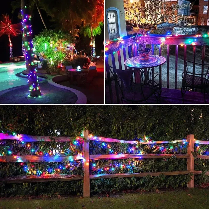 7M LED Solar String Fairy Lights Outdoor Path Garlands Lamp Patio Waterproof Christmas Wedding Garden Street Lights