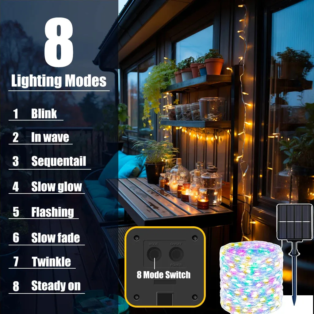 7M LED Solar String Fairy Lights Outdoor Path Garlands Lamp Patio Waterproof Christmas Wedding Garden Street Lights