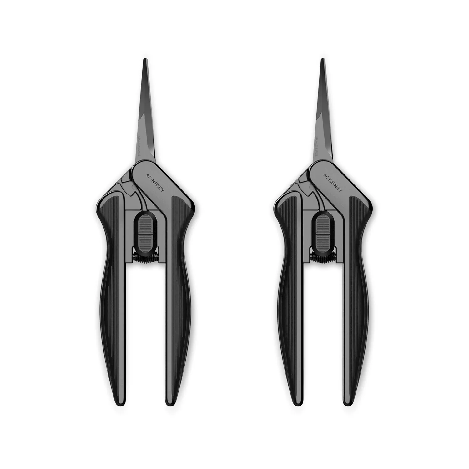 AC Infinity Stainless Steel Pruning Shear, Ergonomic Lightweight, 6.6" Straight Blades, 2-Pack