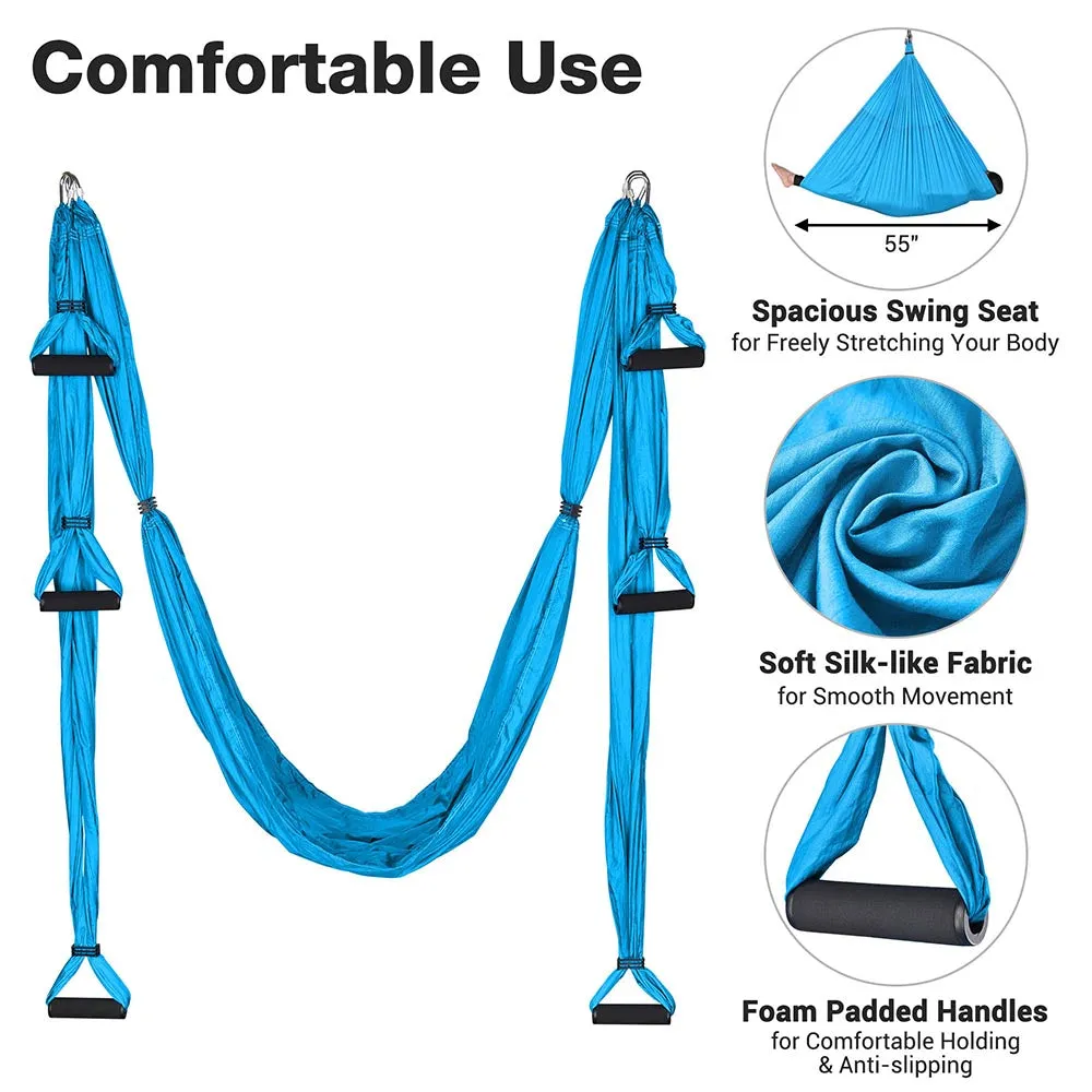 Aerial Yoga Trapeze Inversion Sling with Ceiling Hooks