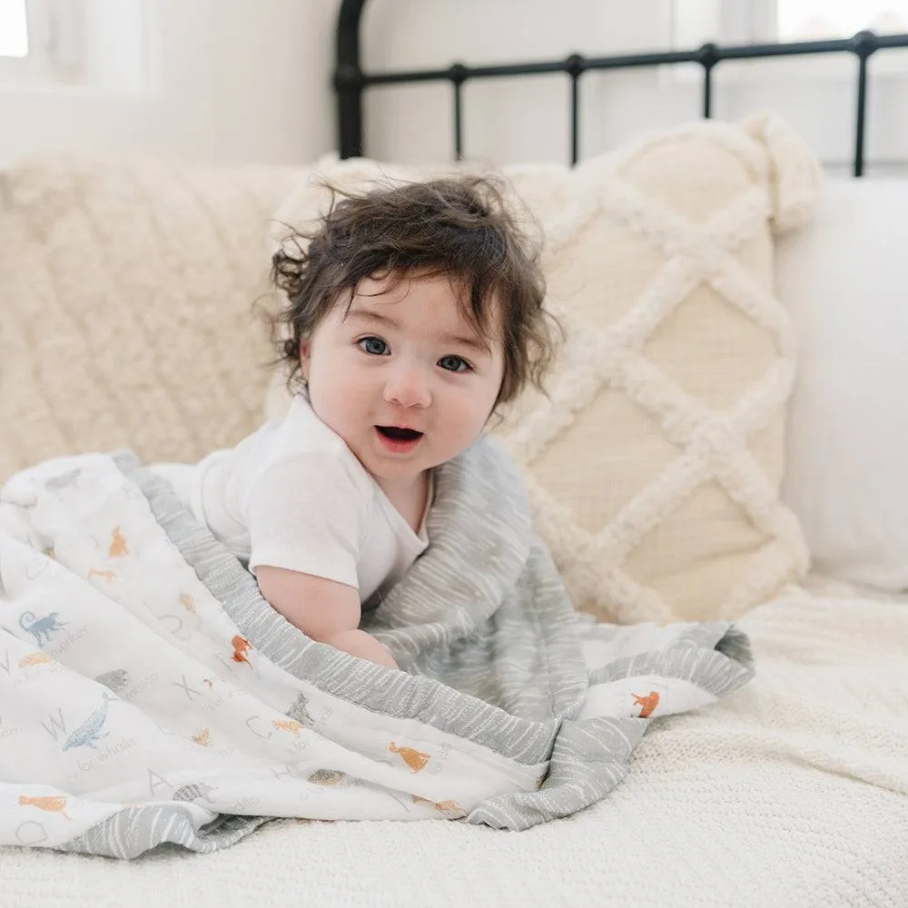 Animal Alphabet   Grey Crayon Oh So Soft Snuggle Blanket