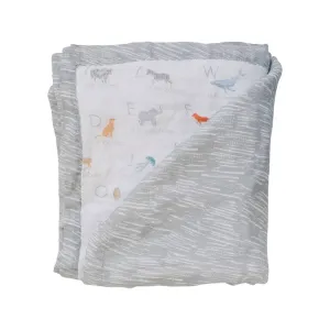 Animal Alphabet   Grey Crayon Oh So Soft Snuggle Blanket