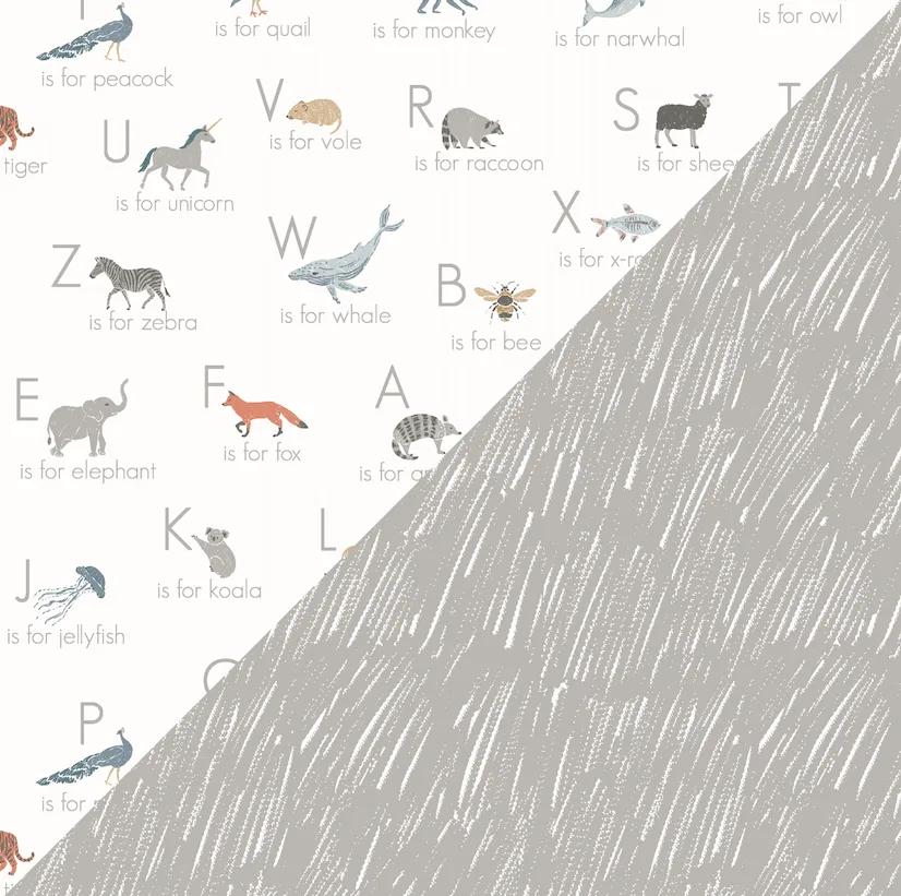 Animal Alphabet   Grey Crayon Oh So Soft Snuggle Blanket