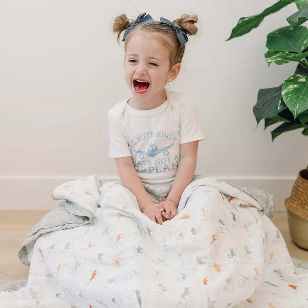 Animal Alphabet   Grey Crayon Oh So Soft Snuggle Blanket