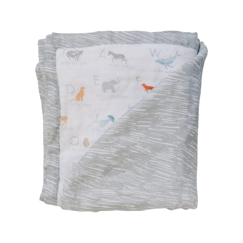 Animal Alphabet   Grey Crayon Oh So Soft Snuggle Blanket
