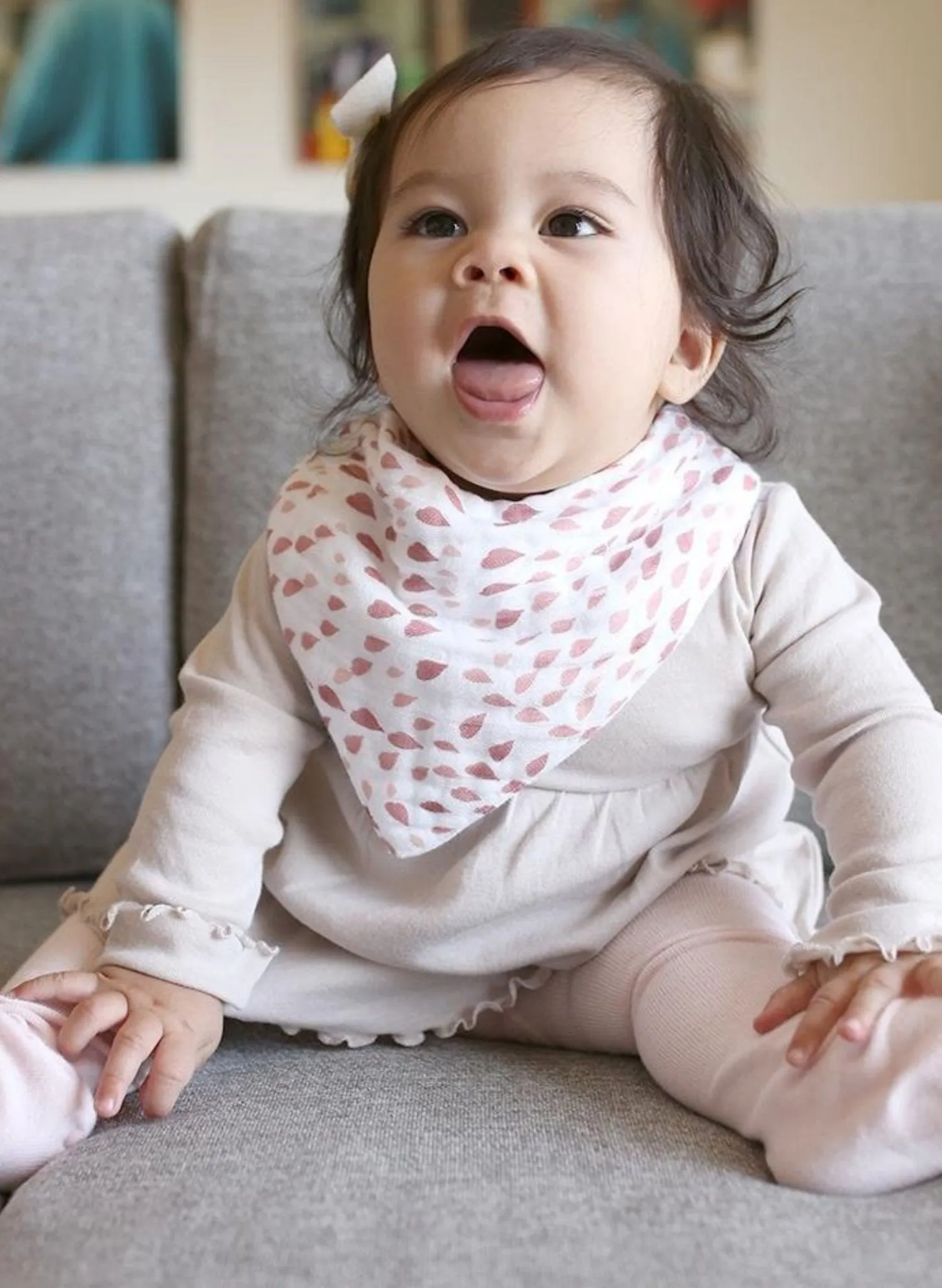 Bebe Au Lait Pack of 2 Bandana Bibs Rose Quartz Plus Petal Print