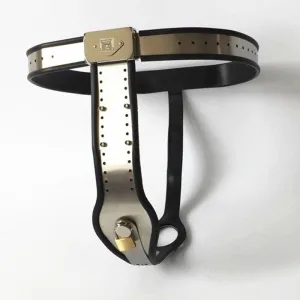 Black Emperor Stainless Steel and Silicone Female Chastity Device with Lock