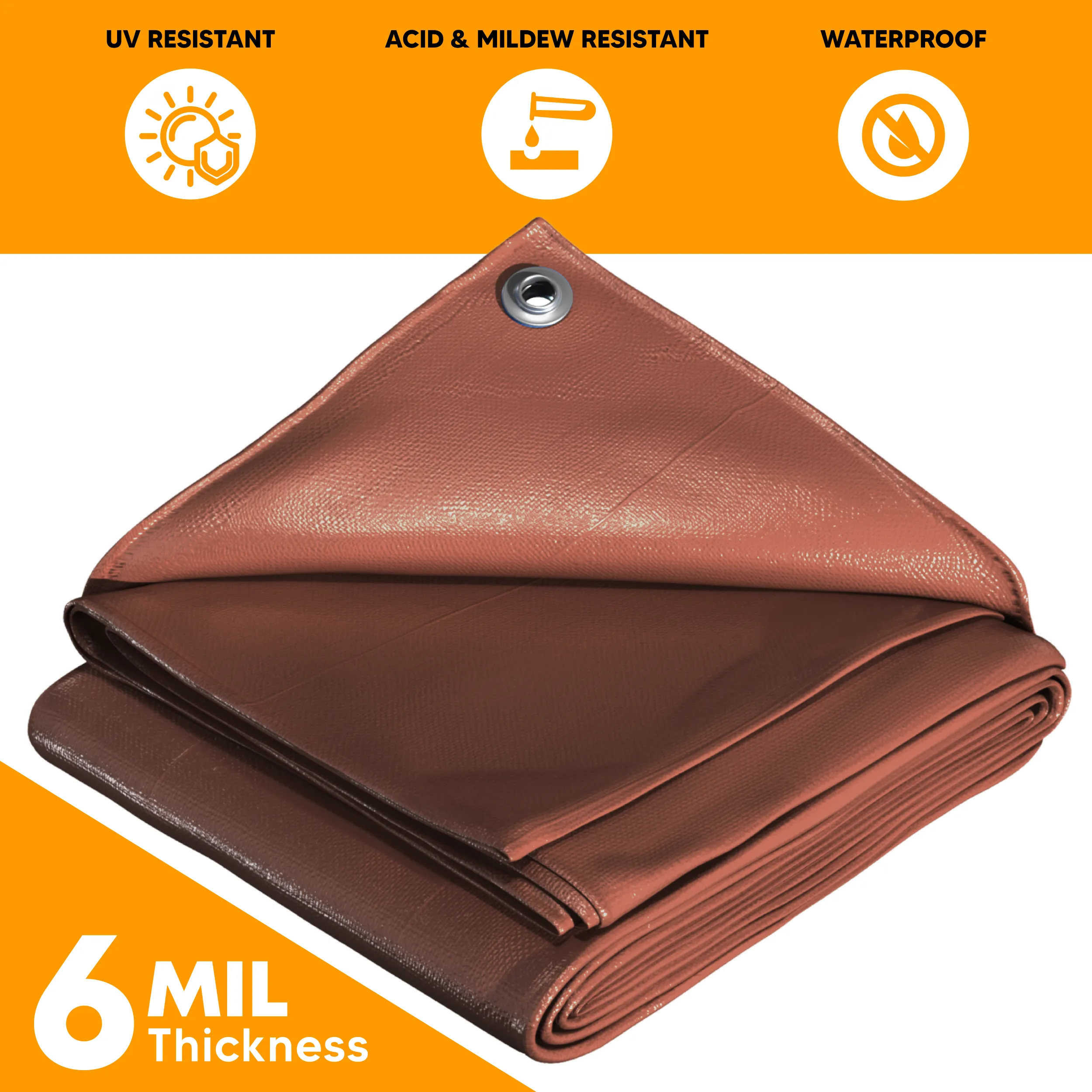 Brown Poly Tarp 30' x 40'