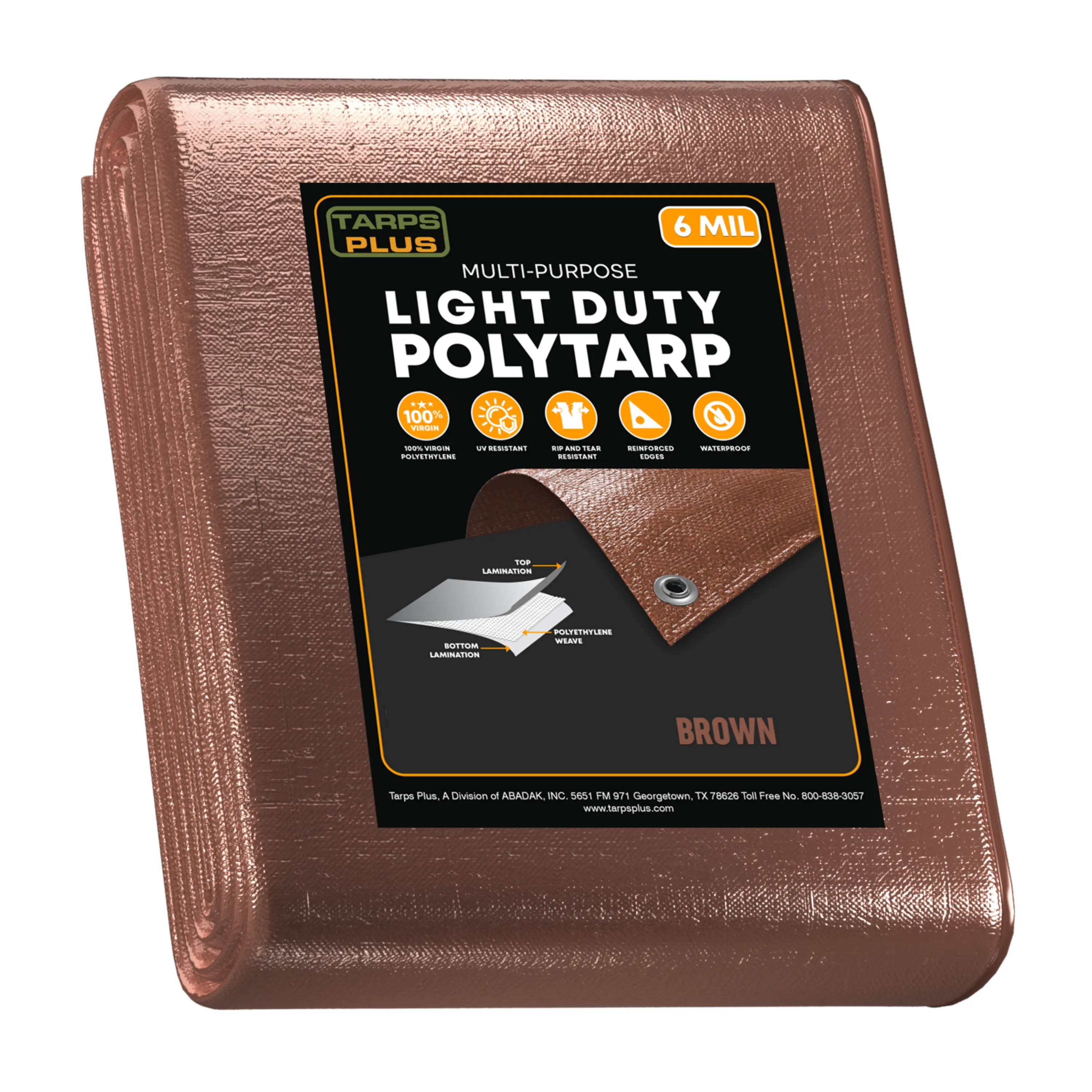 Brown Poly Tarp 30' x 40'