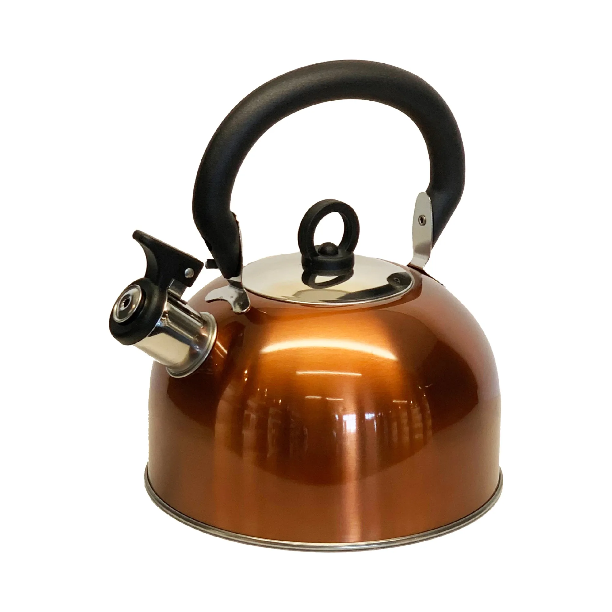 Buckingham Stainless Steel Camping Kettle with Heat Resistant Phenolic and Folding Handle Ideal use for Vacations and Traveling 2.5 Liter