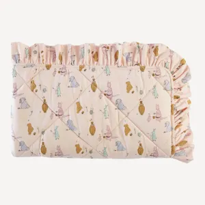 classic ruffle quilt | peach pooh   friends | organic cotton jersey