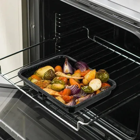 Cooker Grill Pan Kit Complete with handle & Wire Tray Universal (380mm x 280mm)