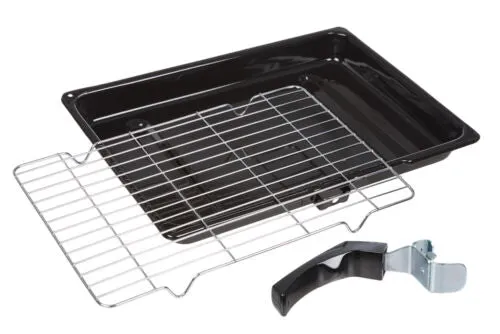 Cooker Grill Pan Kit Complete with handle & Wire Tray Universal (380mm x 280mm)