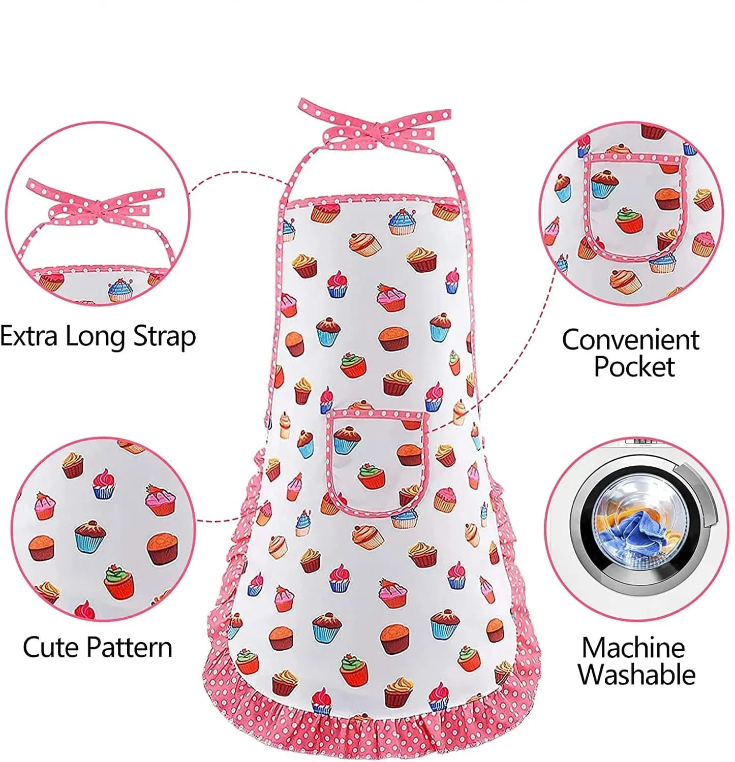 Cooking Apron Gloves Hat Set Pink Easter Halloween Child Chef Kitchen Baking Tool Play House Toys