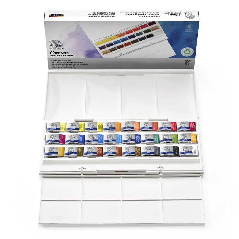 Cotman Watercolours The Cotman Studio Set - 24 Whole Pans