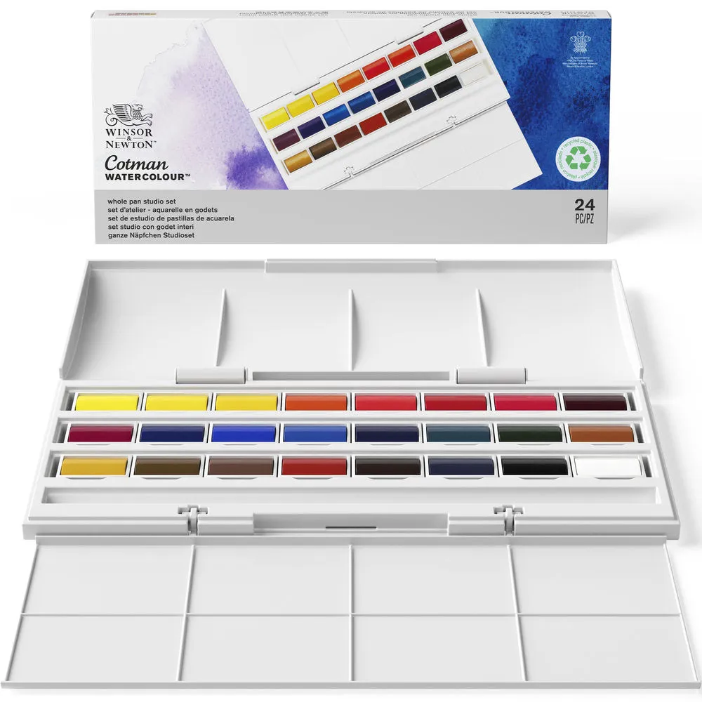 Cotman Watercolours The Cotman Studio Set - 24 Whole Pans