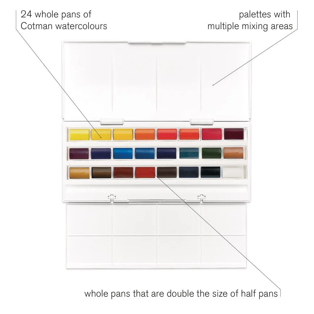 Cotman Watercolours The Cotman Studio Set - 24 Whole Pans