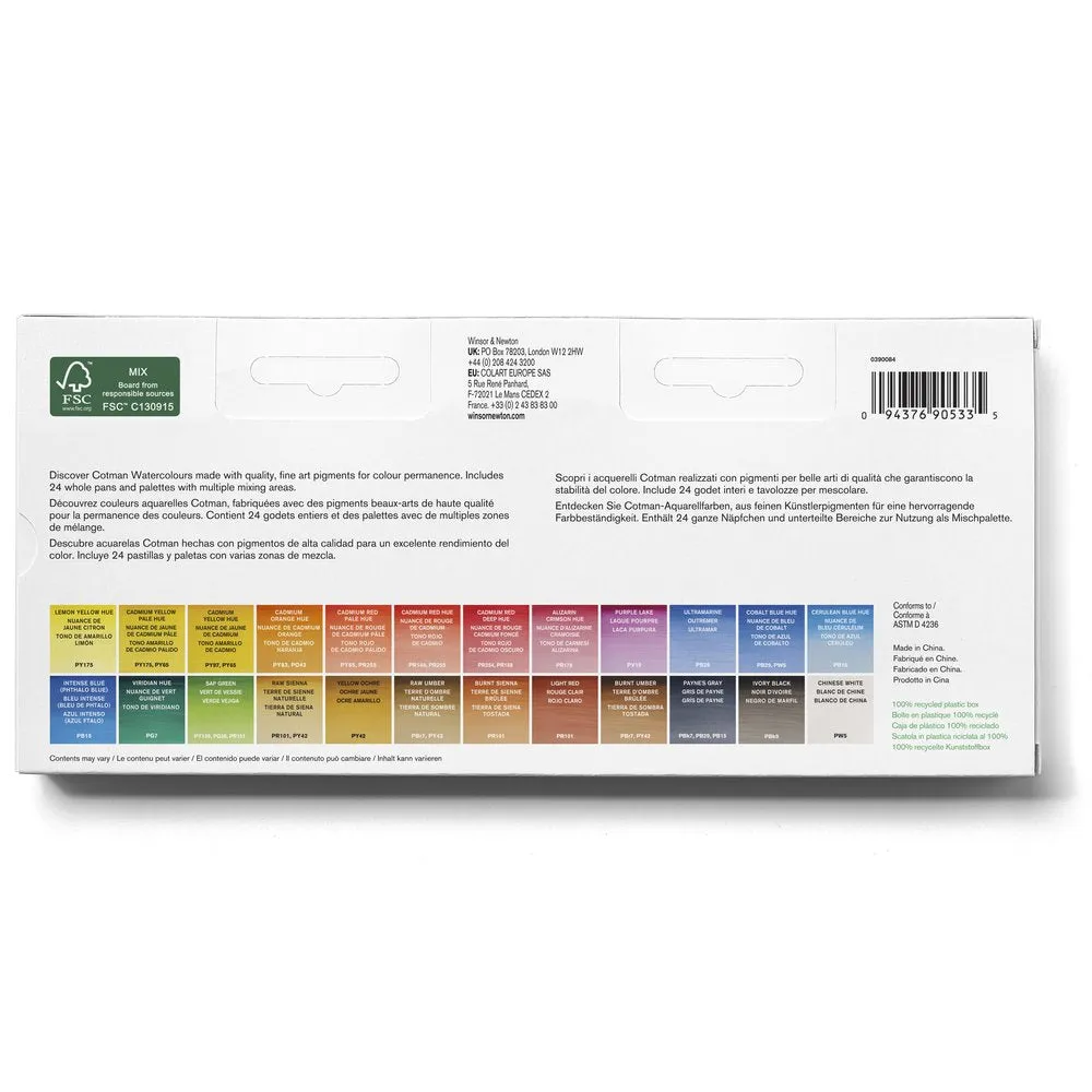 Cotman Watercolours The Cotman Studio Set - 24 Whole Pans