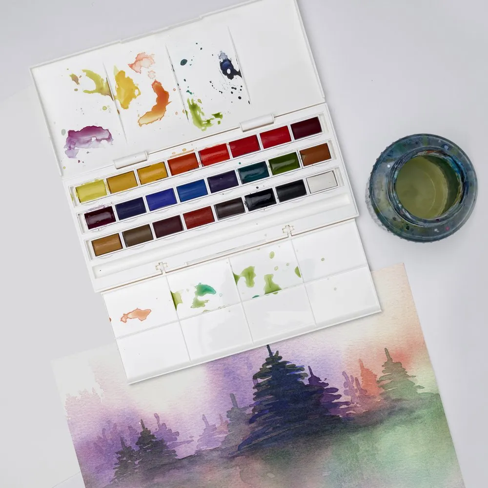 Cotman Watercolours The Cotman Studio Set - 24 Whole Pans