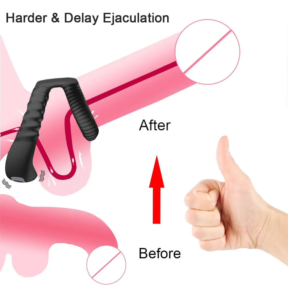 Couples Vibrating Cock Ring for Men - Delayed Ejaculation Vibrator for Enhanced Pleasure