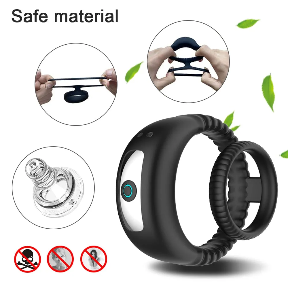 Couples Vibrating Cock Ring for Men - Delayed Ejaculation Vibrator for Enhanced Pleasure