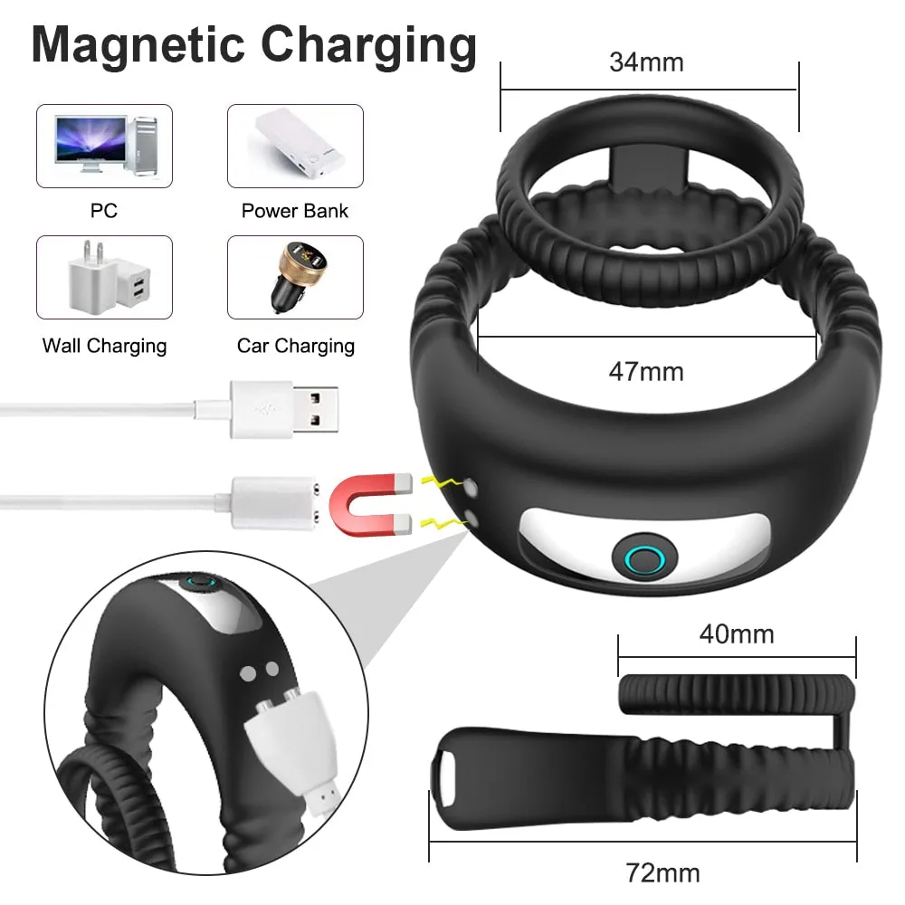 Couples Vibrating Cock Ring for Men - Delayed Ejaculation Vibrator for Enhanced Pleasure