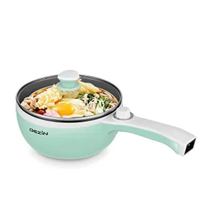 Dezin Hot Pot Electric Upgraded, Non-Stick Sauté Pan, Rapid Noodles Electric Pot, 1.5L Mini Portable Hot Pot for Steak, Egg, Fried Rice, Ramen, Oatmeal, Soup with Power Adjustment (Egg Rack Included)
