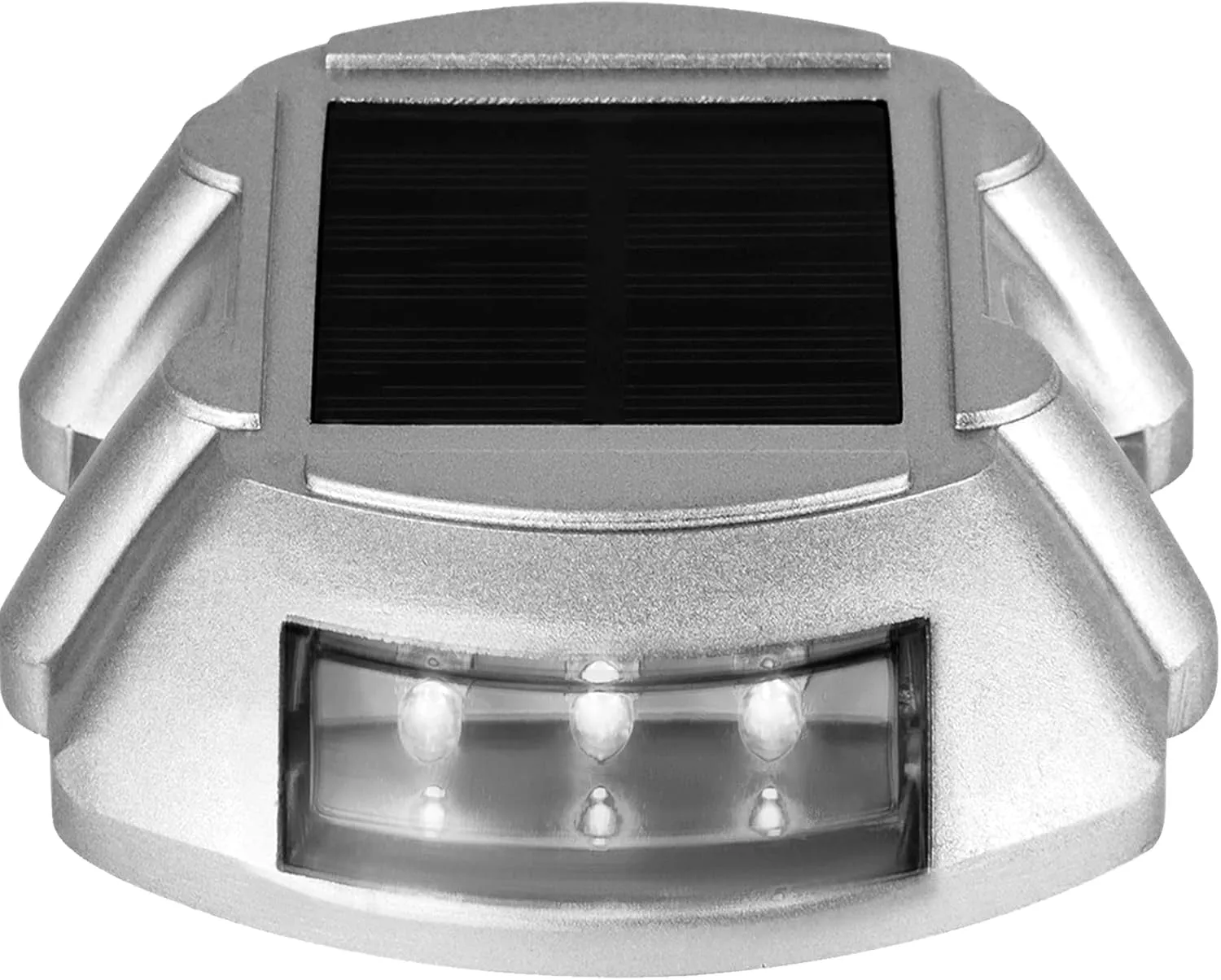 Driveway Lights 24-Pack Solar Driveway Lights Bright White with Screw Solar Deck Lights Outdoor Waterproof Wireless Dock Lights 6 Leds for Path Warning Garden Walkway Sidewalk Steps