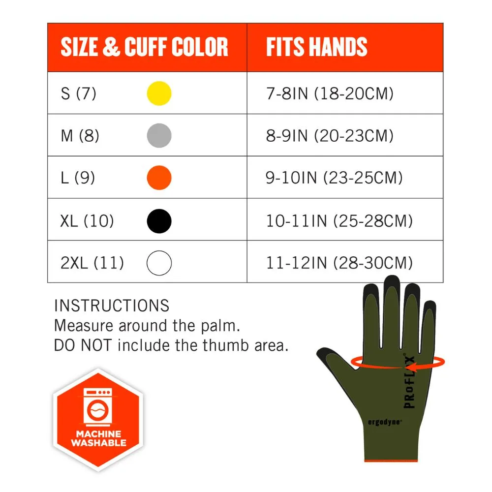 Ergodyne 10344 #7042 1-pair L Green ANSI A4 Nitrile Coated CR Gloves