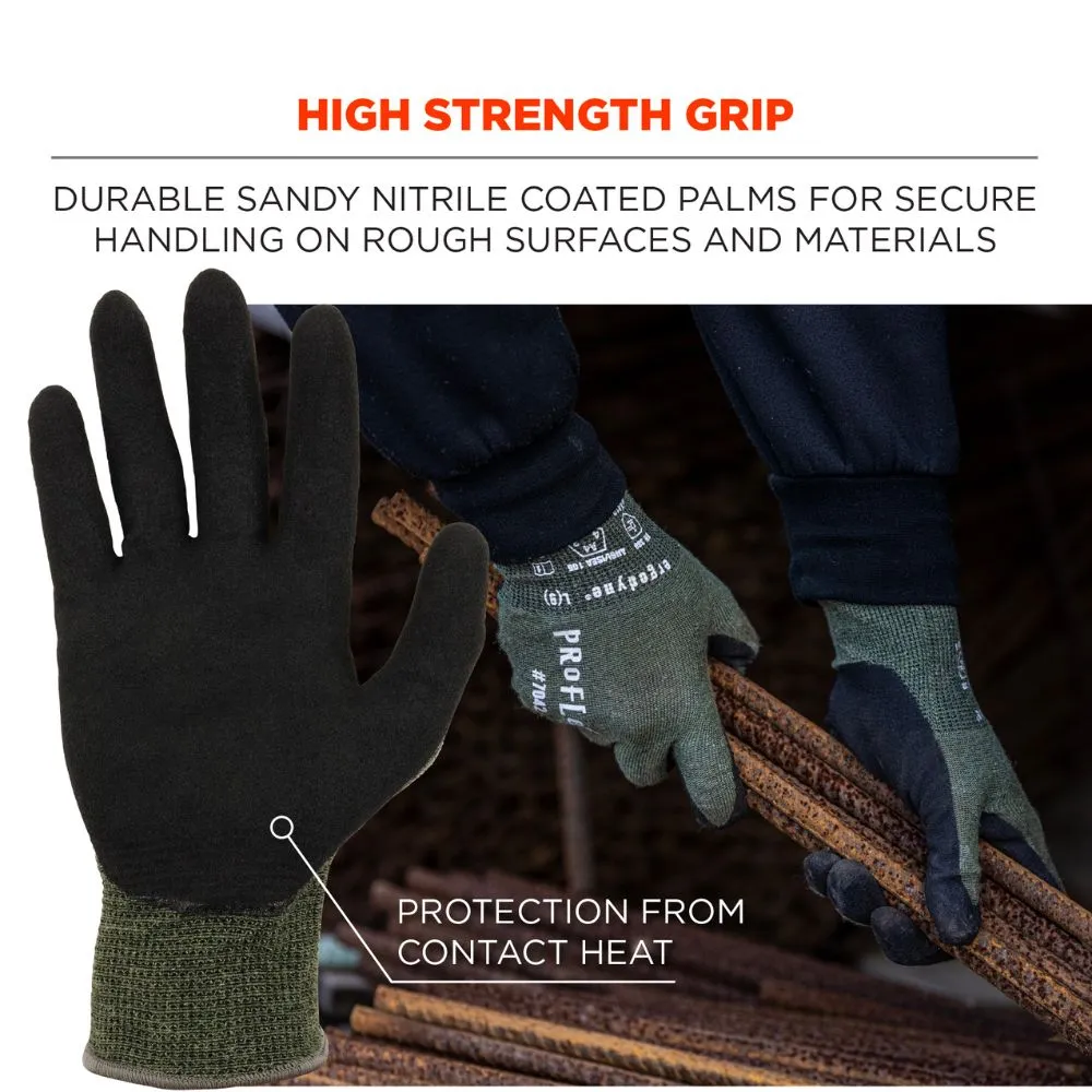 Ergodyne 10344 #7042 1-pair L Green ANSI A4 Nitrile Coated CR Gloves