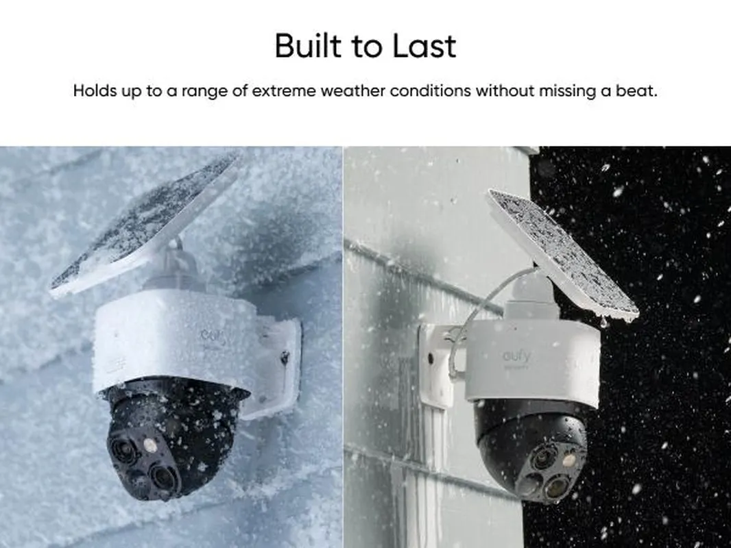 Eufy Security Solocam S340, Solar Security Camera, Wireless Outdoor Camera, 360° Pan & Tilt Surveillance, No Blind Spots, 2.4 Ghz Wi-Fi, No Monthly Fee, Homebase S380 Compatible