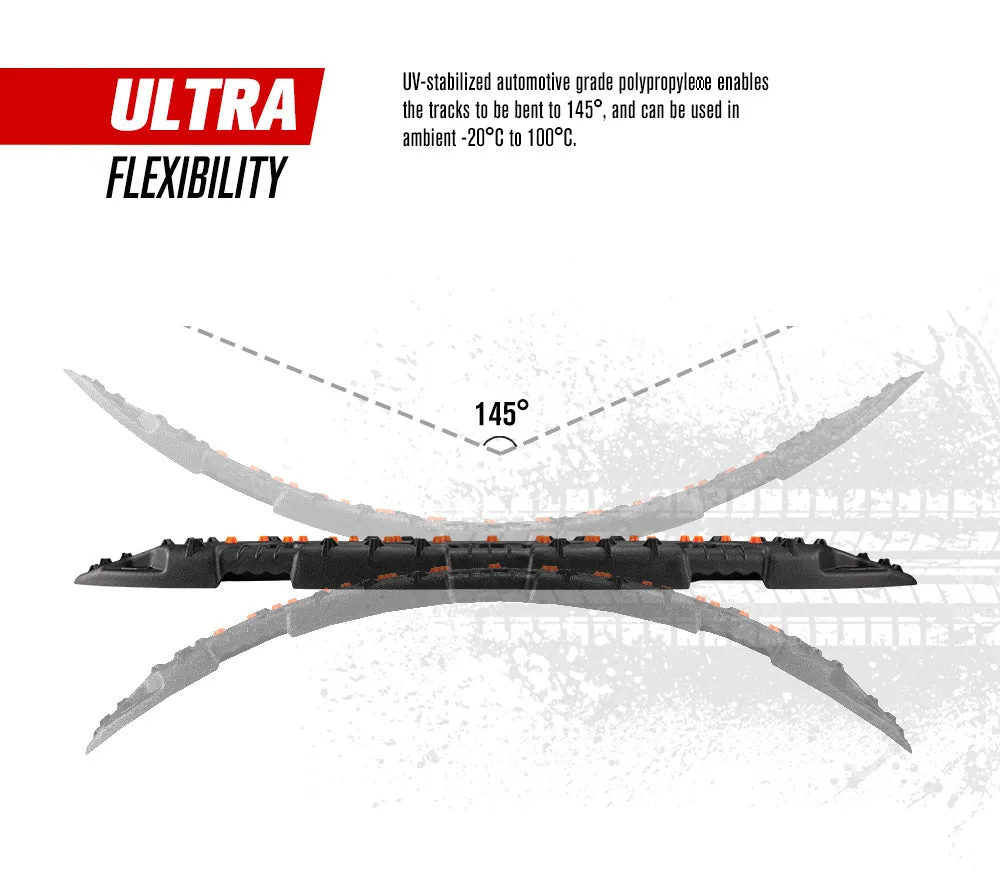 Fieryred Recovery Tracks 15T Board 4WD Vehicle Sand/Snow/Mud 1 Pair Black