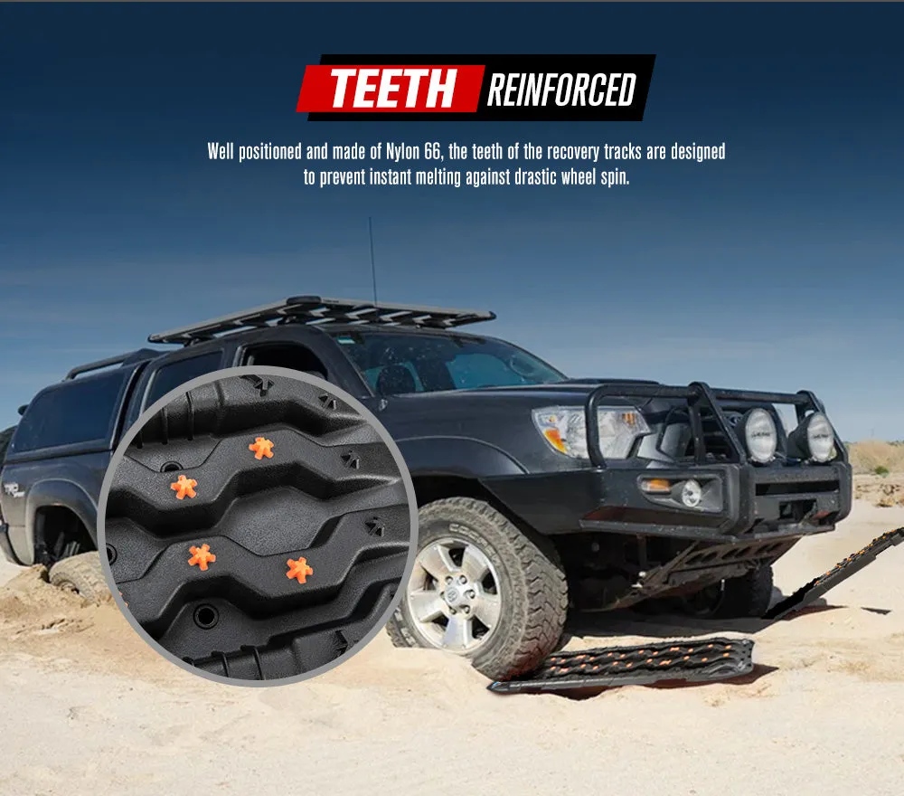 Fieryred Recovery Tracks 15T Board 4WD Vehicle Sand/Snow/Mud 1 Pair Black