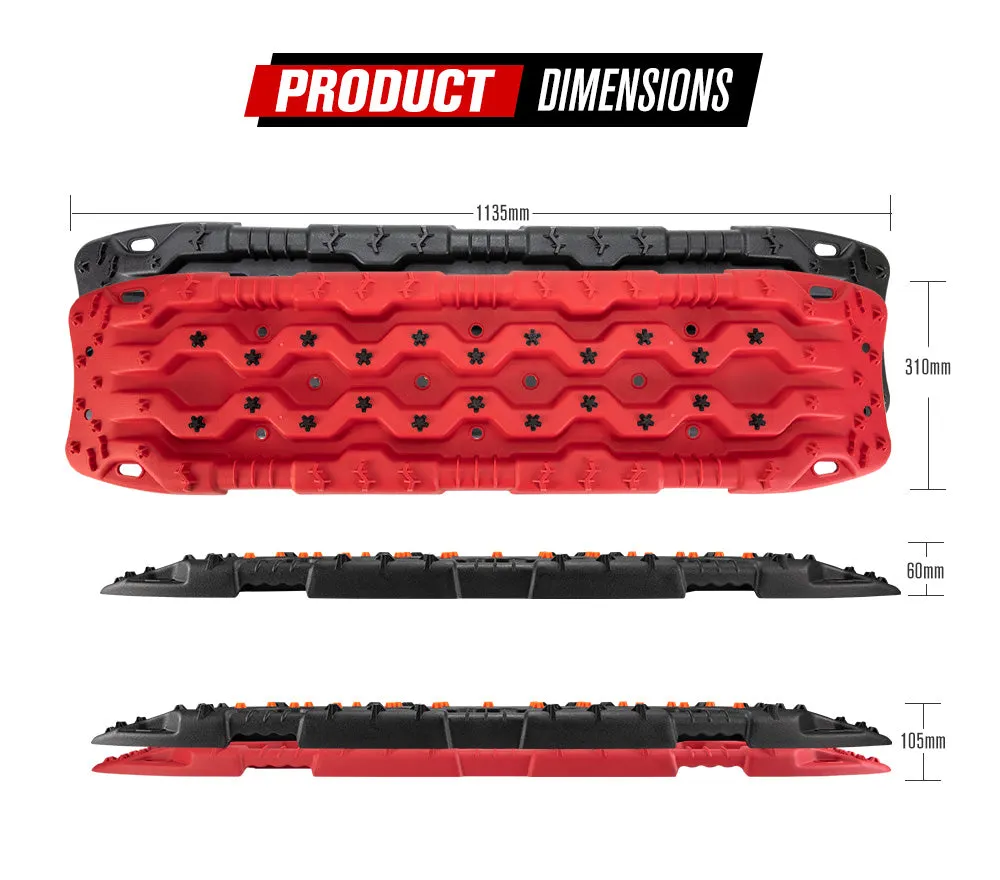 Fieryred Recovery Tracks /w Mounting Pins 15T Board 4WD Sand Track Snow Mud 4x4