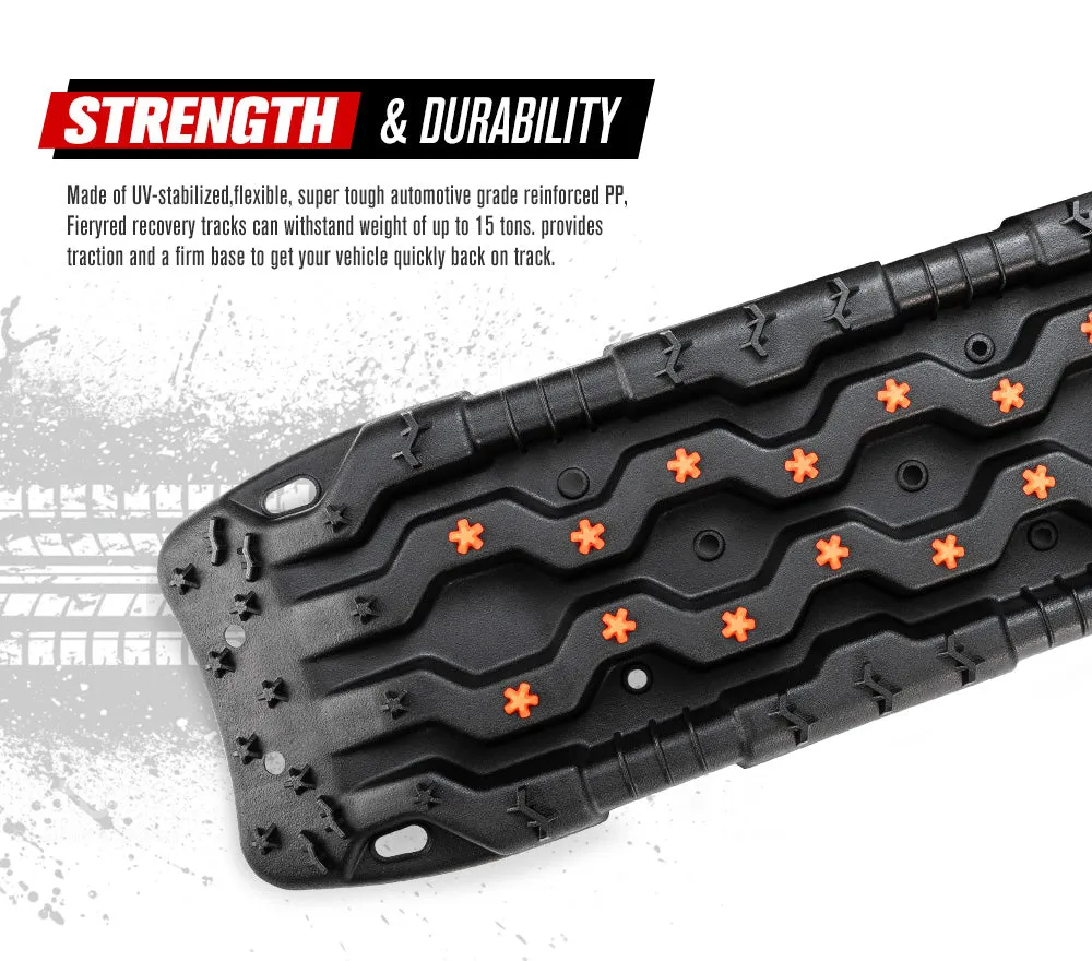 Fieryred Recovery Tracks /w Mounting Pins 15T Board 4WD Sand Track Snow Mud 4x4